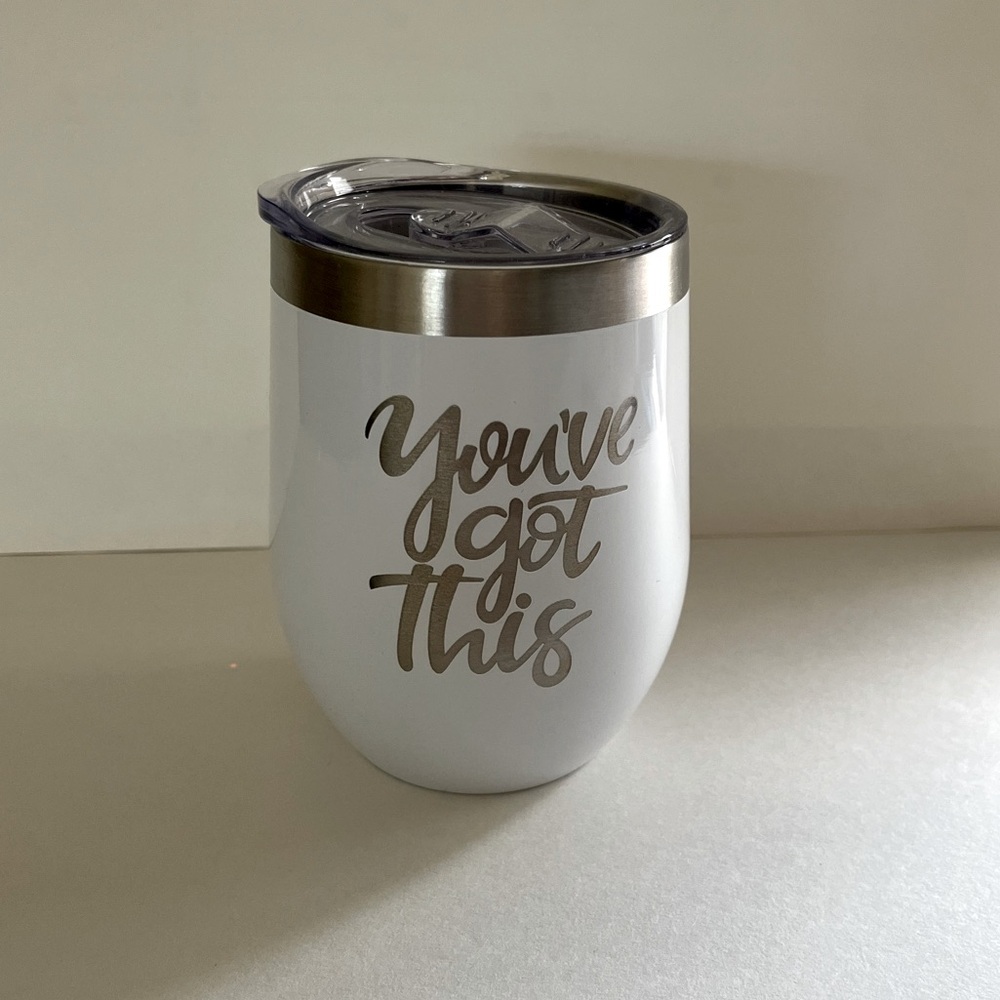 White Stainless Steel Tumbler with Lid